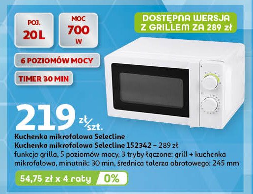 Kuchenka mikrofalowa 152342 z grillem Selecline promocja