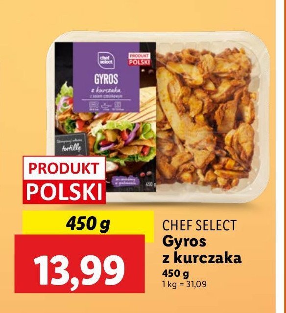 Gyros z kurczaka Chef select promocja