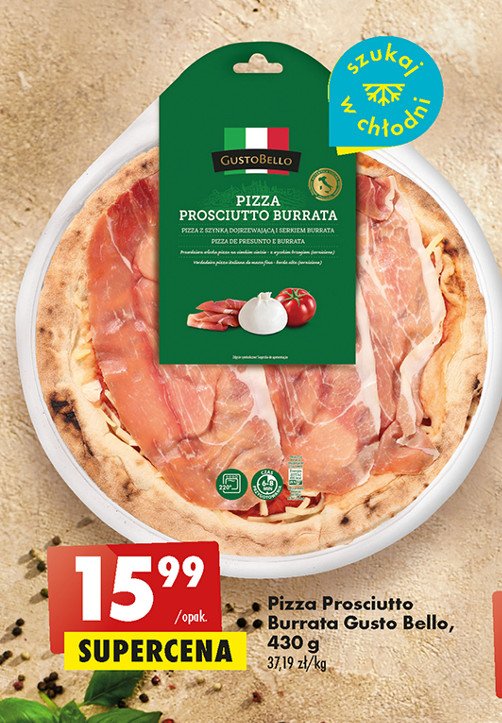 Pizza prosciutto burrata Gustobello promocja