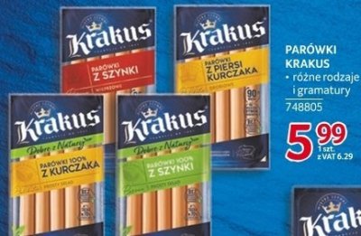 Parówki Krakus - różne rodzaje i gramatury promocja w Selgros