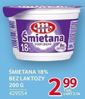 Śmietana 18% bez laktozy Mlekovita 200 g promocja w Selgros