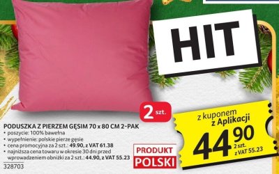 Poduszka z pierszi gęsich 70 x 80 cm 2-pak promocja w Selgros