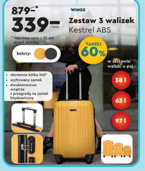 Zestaw walizek kestrel Wings promocja