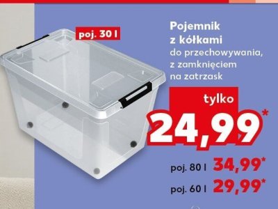 Pojemnik z kółkami do przechowywania, z zamknięciem na zatrzask promocja w Kaufland