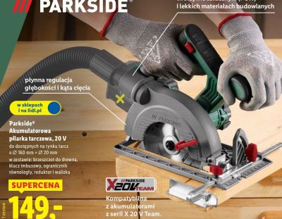 Parkside Akumulatorowa pilarka tarczowa 20V promocja w Lidl