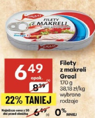 Filety z makreli Graal promocja w Delikatesy Centrum