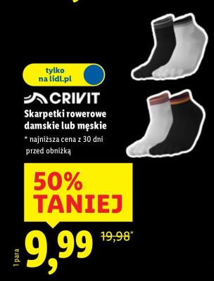 Skarpetki rowerowe damskie / męskie  promocja w Lidl