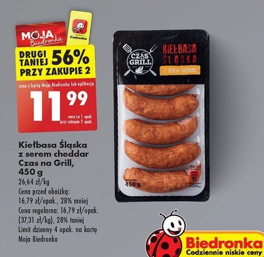 Kiełbasa śląska cheddar Czas na grill promocja