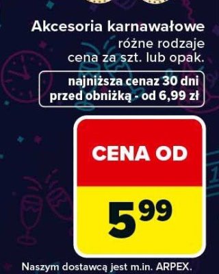 Akcesoria karnawałowe różne rodzaje promocja w Carrefour Market
