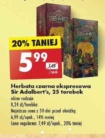 Herbata zielona z marokańską miętą Adalbert's tea promocja