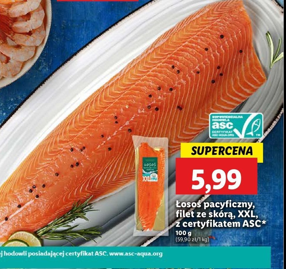 Łosoś pacyficzny filet xxl ze skórą promocja