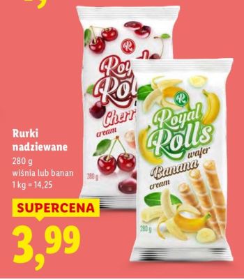 Rurki nadziewane wiśnia promocja w Lidl
