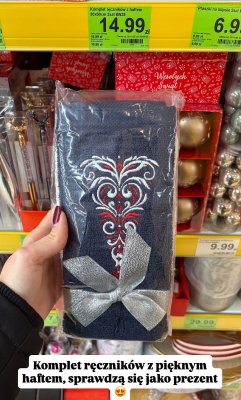 Komplet ręczników z haftem 30x50cm 2 szt. promocja w Dino