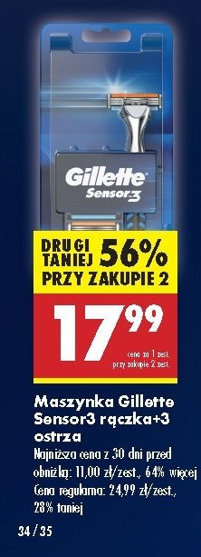 Maszynka do golenia + 3 wkłady Gillette sensor 3 promocja