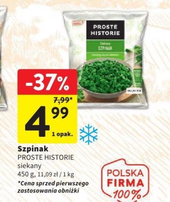 Szpinak PROSTE HISTORIE siekany promocja w Intermarche