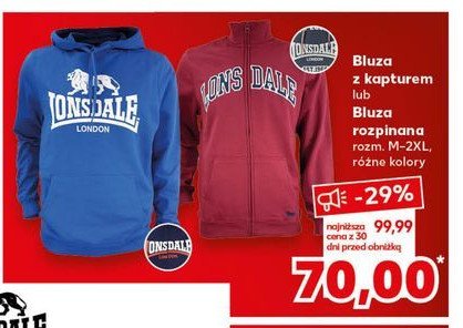 Bluza z kapturem m-2xl LONSDALE promocja