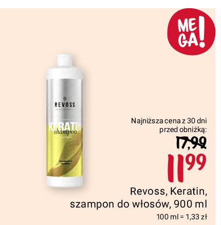 Szampon do włosów REVOSS KERATIN promocja