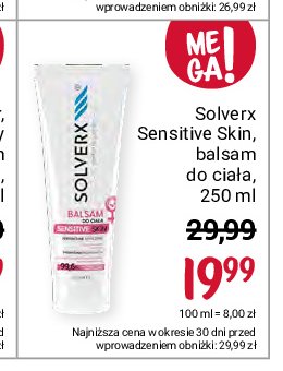 Balsam do ciała sensitive skin Solverx promocja