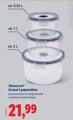 Zestaw 3 pojemników Silvercrest promocja w Lidl