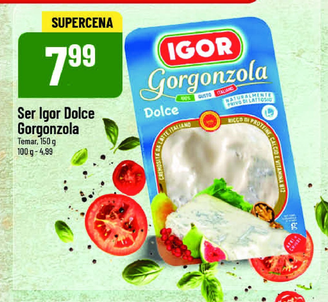 Ser gorgonzola Igor promocja w POLOmarket