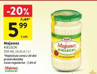 Majonez KIELECKI promocja w Intermarche