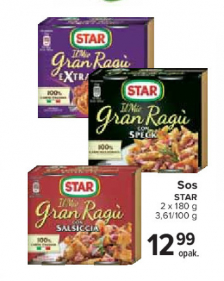 Sos gran ragu do spagetti con speck Star Frito lay star promocja