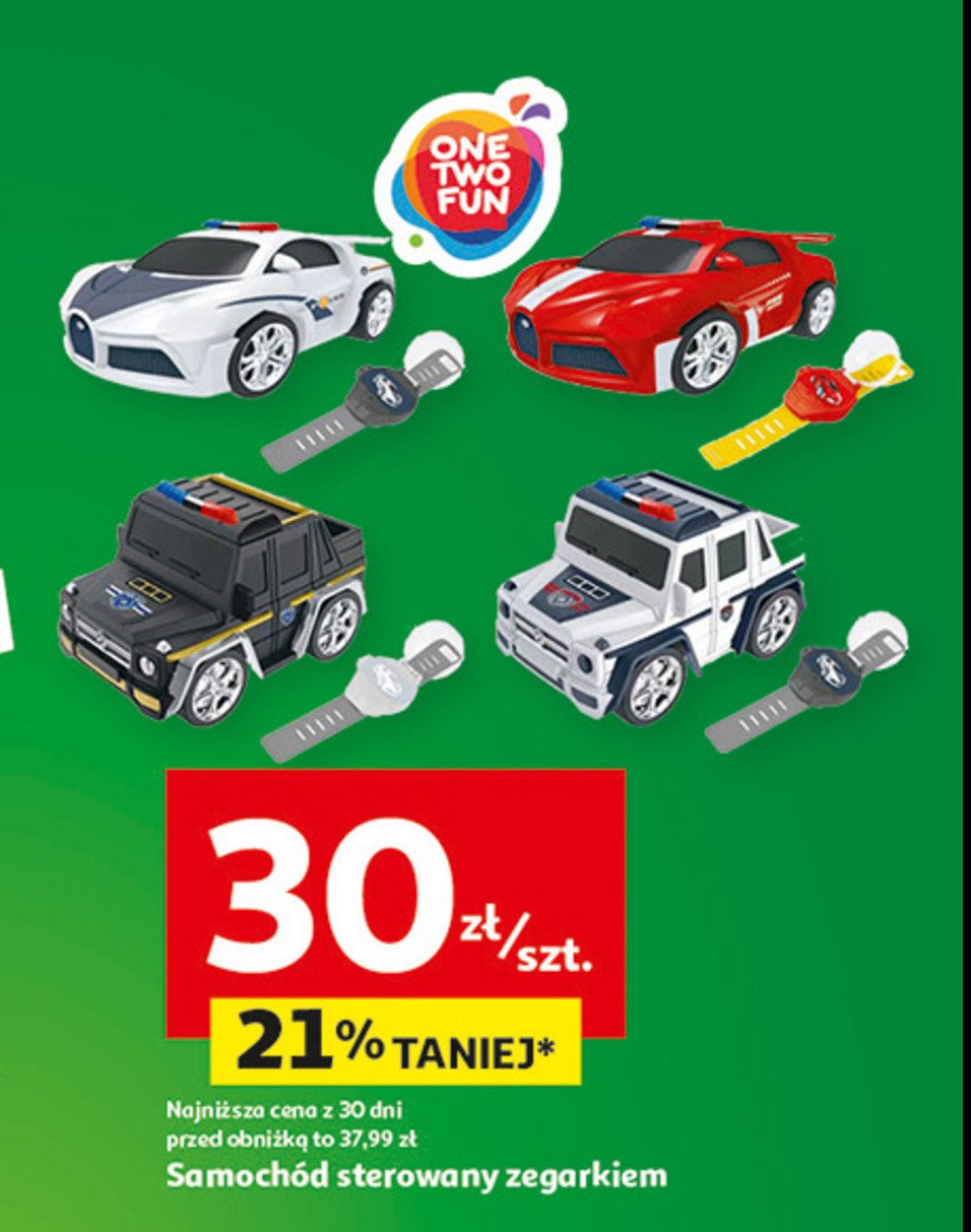 Samochód sterowany zegarkiem One two fun promocja w Auchan