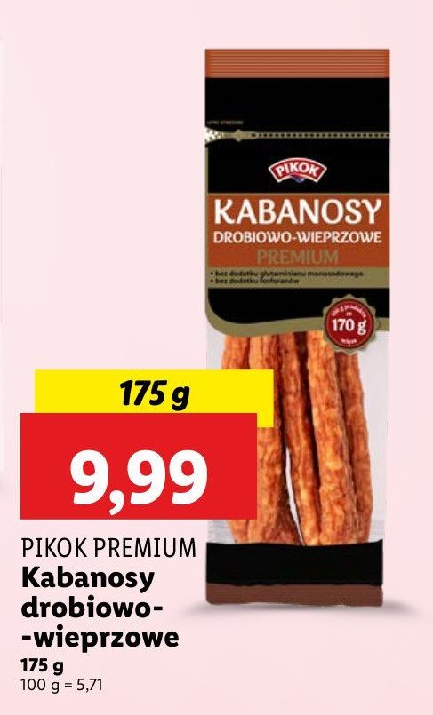 Kabanosy drobiowe z mięsem wieprzowym Pikok promocja