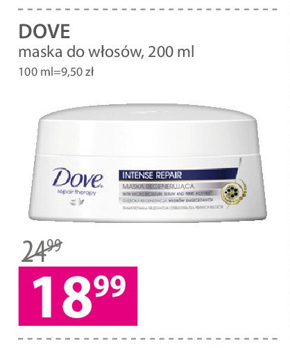 Maska do włosów Dove intense repair promocja