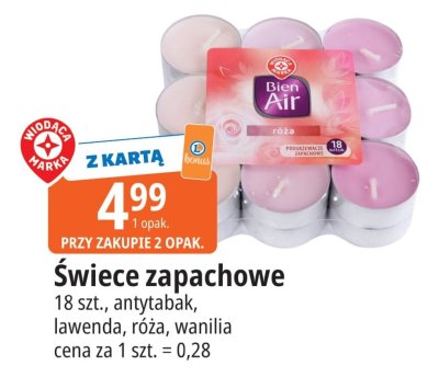 Świece zapachowe antytabak, lawenda, róża, wanilia Blan Air promocja w Leclerc