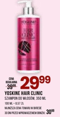 Szampon do włosów YOSKINE Hair clinic promocja w Drogerie Natura