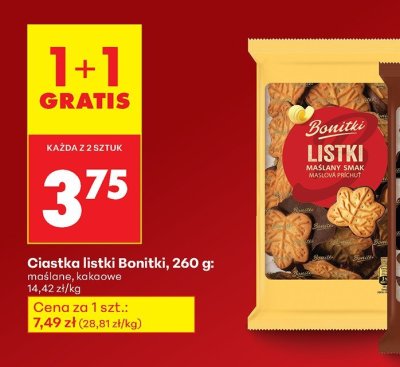 Ciastka listki Bonitki maślane promocja w Biedronka