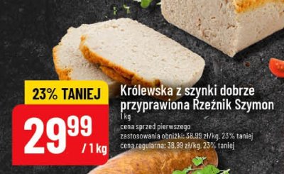 Królewska z szynki dobrze przyprawiona Rzeźnik Szymon promocja w POLOmarket