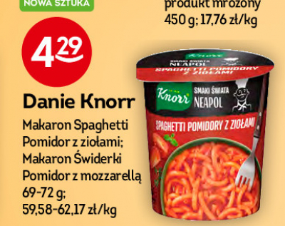 Danie makaron świderki Knorr smaki świata promocja