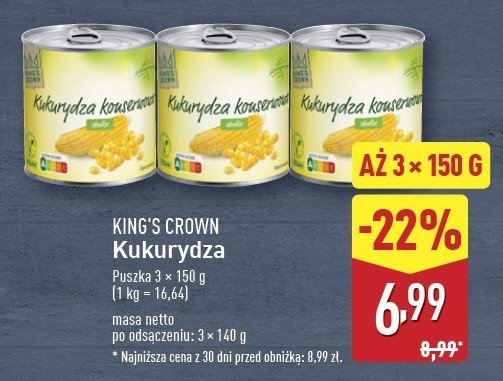 Kukurydza King's crown (aldi) promocja w Aldi