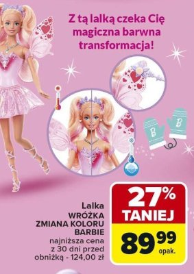 Lalka Wróżka Zmiana Koloru BARBIE promocja w Carrefour