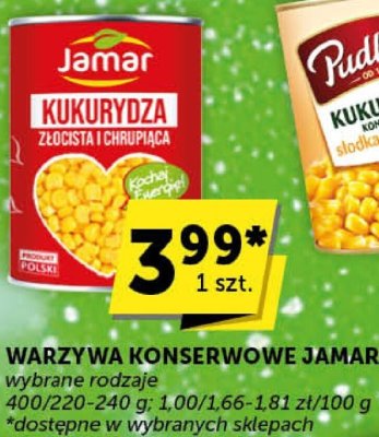 Warzywa konserwowe Jamar wybrane rodzaje promocja w ABC