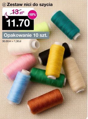 Zestaw nici do szycia, opakowanie 10 szt. promocja w Woolworth