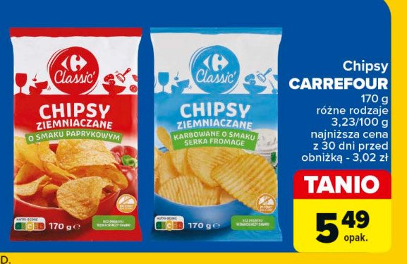 Chipsy fromage Carrefour classic promocja