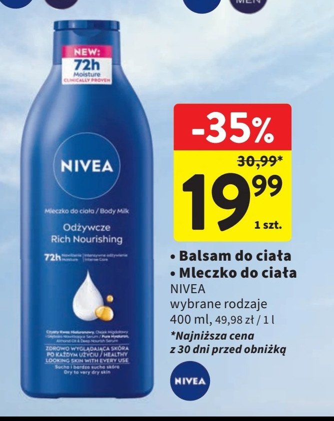 Balsam pod prysznic odżywczy Nivea promocja w Intermarche