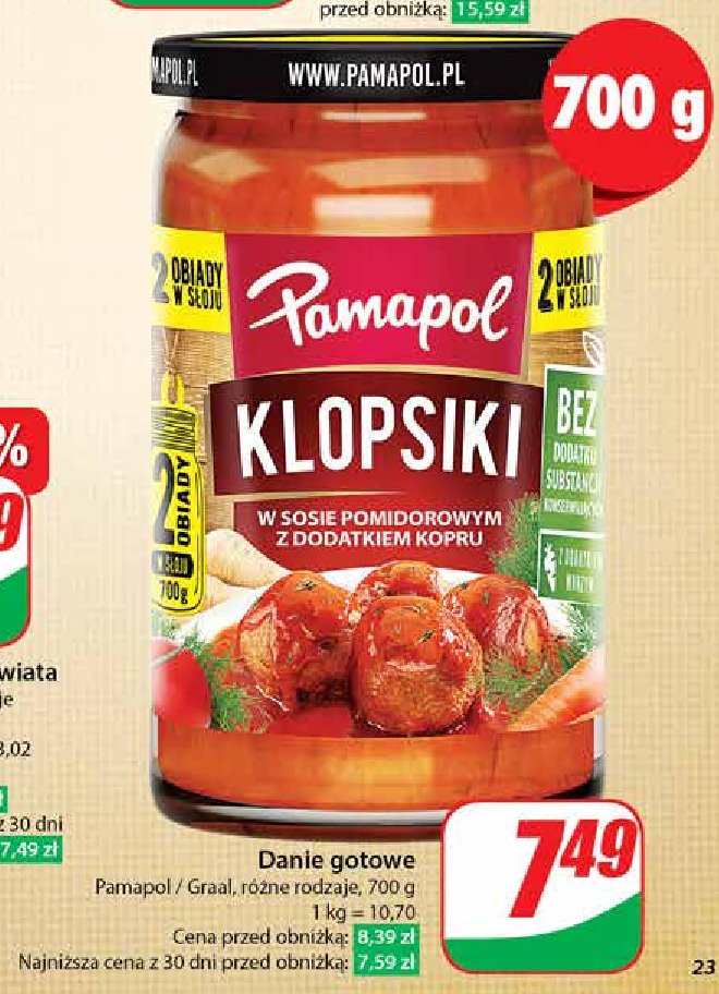 Klopsiki w sosie pomidorowym Pamapol promocja