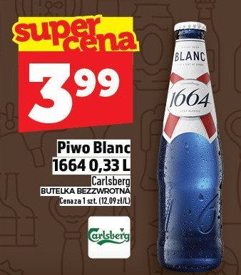 Piwo Blanc 1664 0,33 L Carlsberg Butelka Bezpowtorna promocja w TOPAZ
