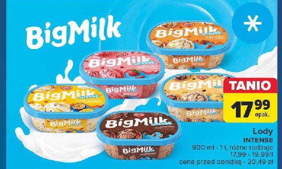 Lody ciasteczko intense Algida big milk promocja