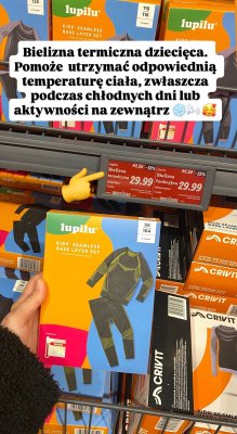 Bielizna termiczna dziecięca Lupilu Kids' Seamless Base Layer Set promocja w Lidl