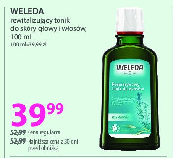 Tonik rewitalizujący do włosów Weleda promocja w Hebe