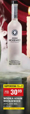Wódka Adam Mickiewicz 40% promocja w Biedronka