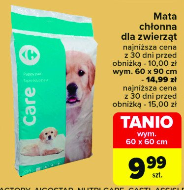 Mata chłonna dla zwierząt 60 x 60 cm Carrefour promocja