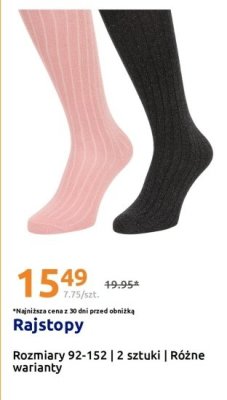 Rajstopy 2-pak r. 92-152  promocja w Action