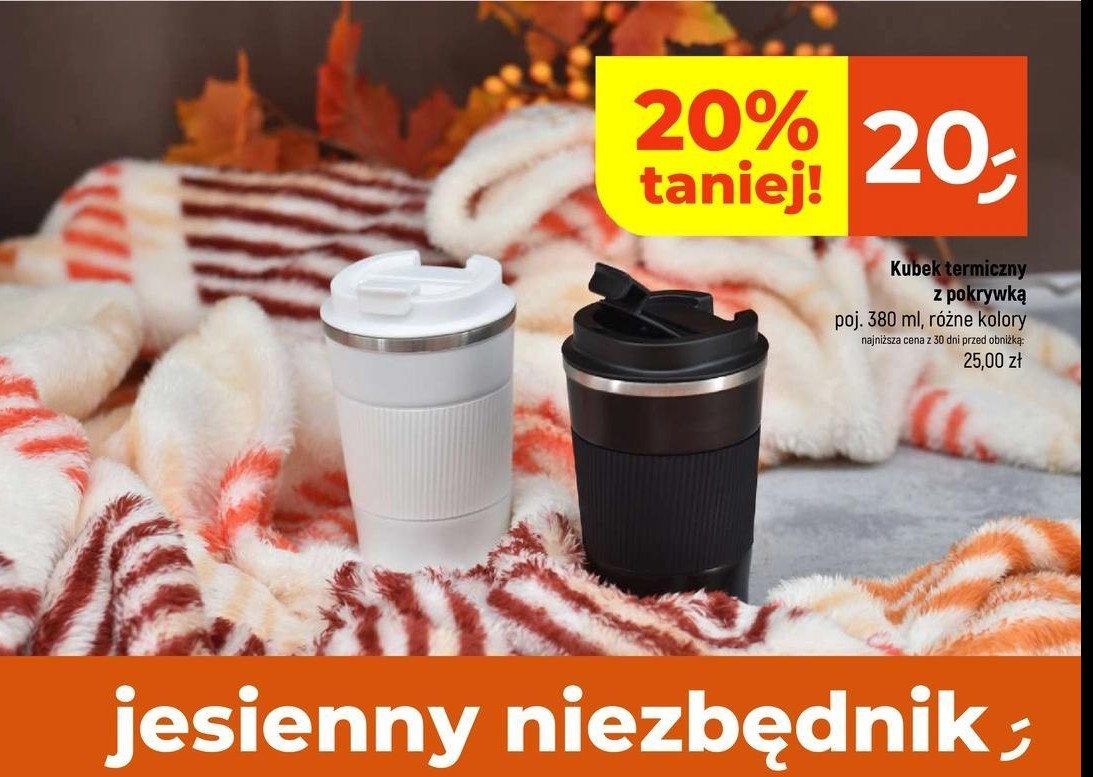 Kubek termiczny z pokrywką 380 ml promocja w Dealz