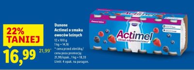 Jogurt Actimel o smaku owoców leśnych 12x100 g promocja w Lidl